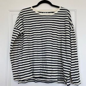 ABLE Navy and White Striped Long Sleeve T-shirt